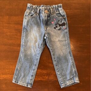 Disney Kids Blue Jeans with Minnie Mouse and Pink Stars